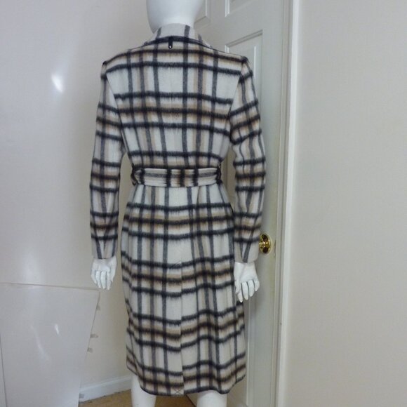 Mackage Sienna Wool-Blend Belted Coat In Plaid Print - Picture 12 of 15